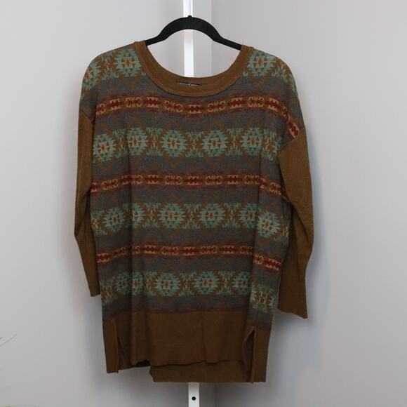 Peruvian Connection Alpaca Blend Tunic Sweater Southwest Print Size L - Picture 1 of 3